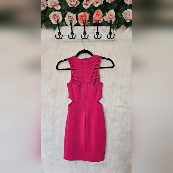 Material Girl Raspberry Romance Sleeveless Cut Out Dress - Picture 5 of 6